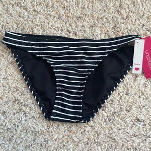 Target’s Exhilaration Black and White Striped Bikini Bottom